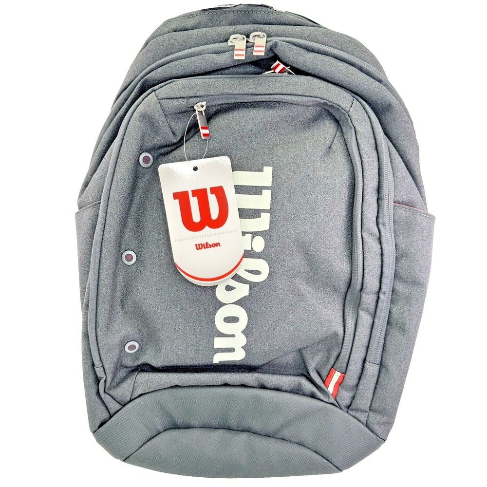 Wilson 2025 Tour Tennis Backpack Holds 2 Rackets Gray Travel Sport Bag NEW